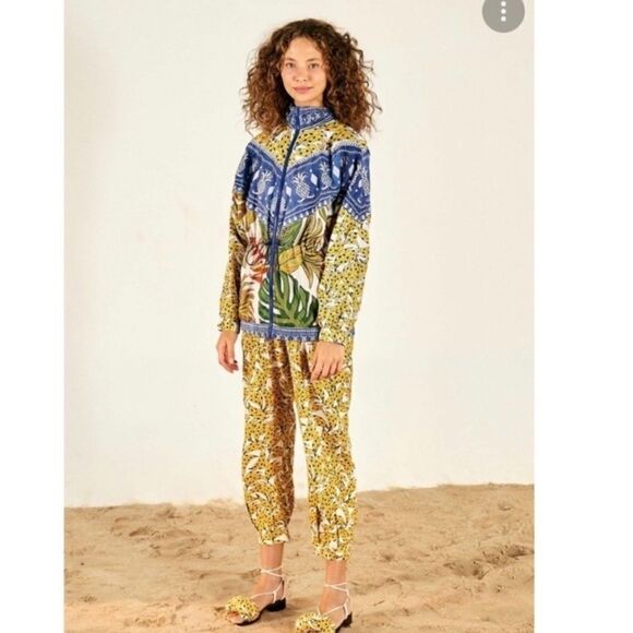 Farm Rio by Anthropologie MulticolorJacket Floral Windbreaker Size L - Picture 3 of 7